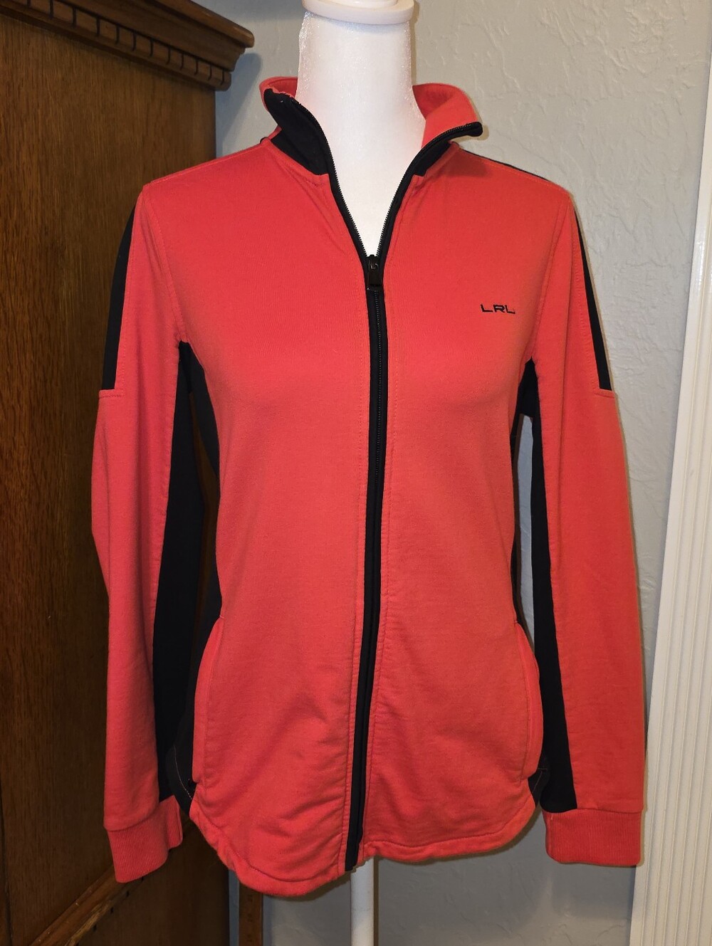 Lauren Ralph Lauren Zip Up, Red & Black, Most Likely A Size S Or XS